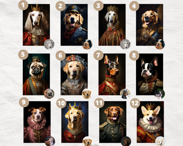 Personalized Royal Dog Canvas Portrait - Image 2