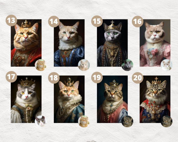 Personalized Royal Cat Canvas Portrait - Image 2